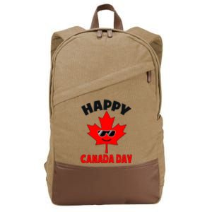 Happy Canada Day Funny Maple Leaf Canada Day Cotton Canvas Backpack