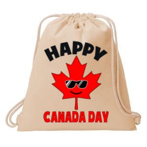 Happy Canada Day Funny Maple Leaf Canada Day Drawstring Bag