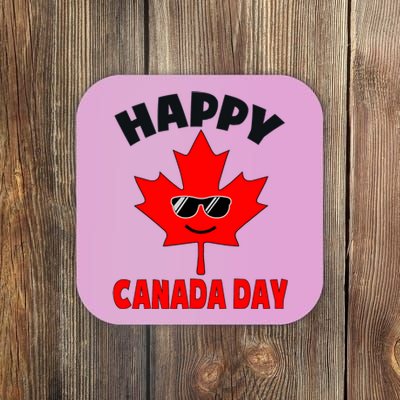 Happy Canada Day Funny Maple Leaf Canada Day Coaster