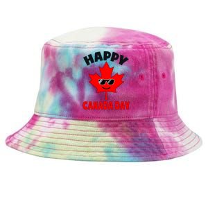 Happy Canada Day Funny Maple Leaf Canada Day Tie-Dyed Bucket Hat