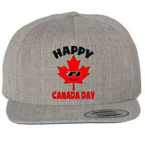 Happy Canada Day Funny Maple Leaf Canada Day Wool Snapback Cap