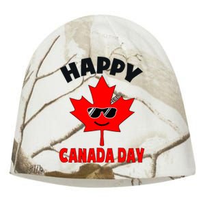 Happy Canada Day Funny Maple Leaf Canada Day Kati - Camo Knit Beanie