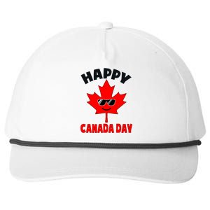 Happy Canada Day Funny Maple Leaf Canada Day Snapback Five-Panel Rope Hat