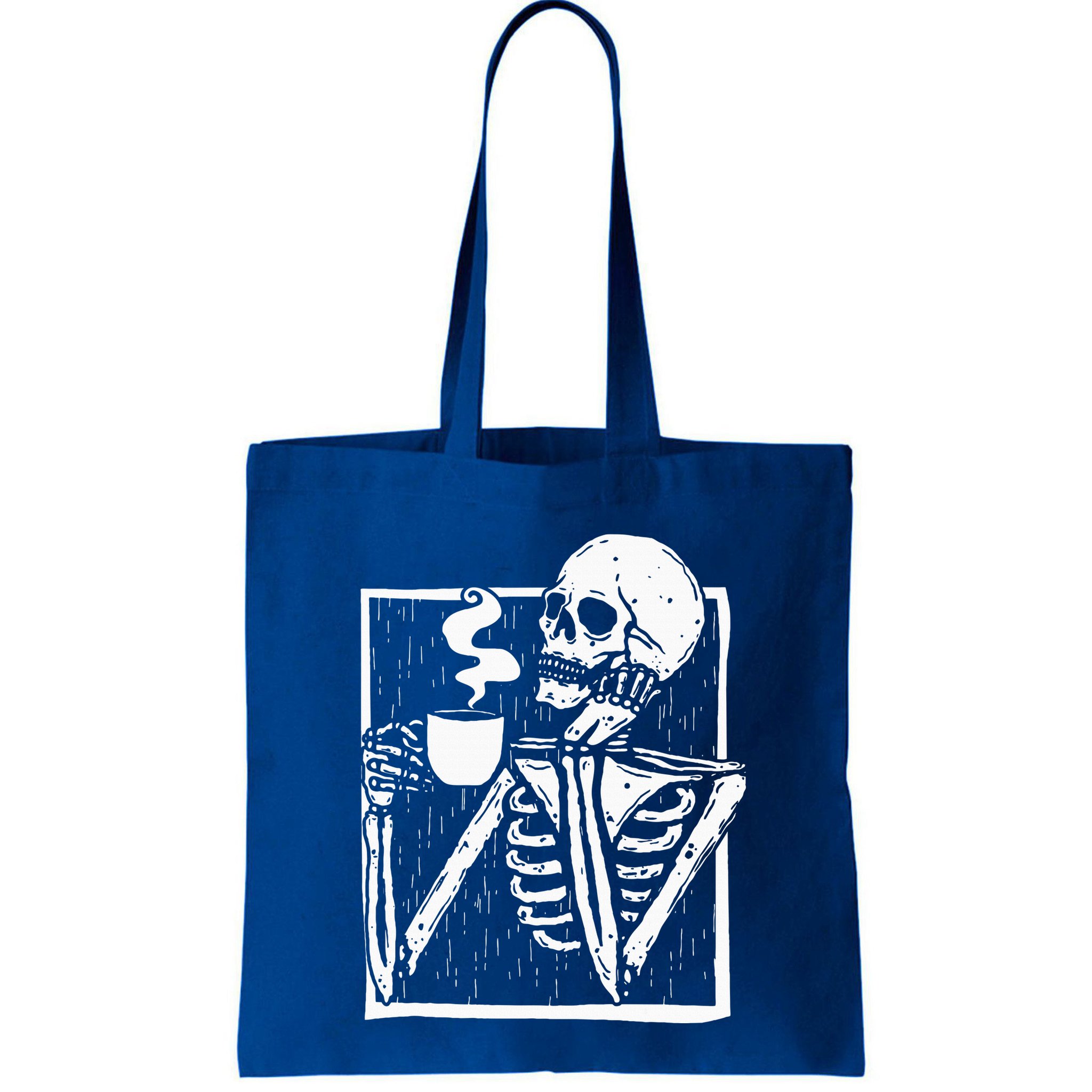 Halloween Coffee Drinking Skeleton Skull Bag