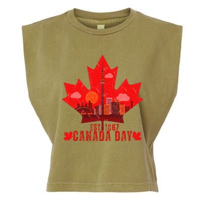 Happy Canada Day Cool Design Canada Maple For Women Men Kids Garment-Dyed Women's Muscle Tee