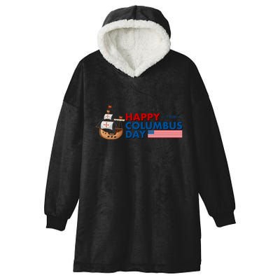Happy Columbus Day 1492 Hooded Wearable Blanket