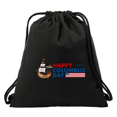 Happy Columbus Day 1492 Drawstring Bag