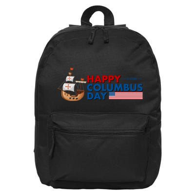 Happy Columbus Day 1492 16 in Basic Backpack