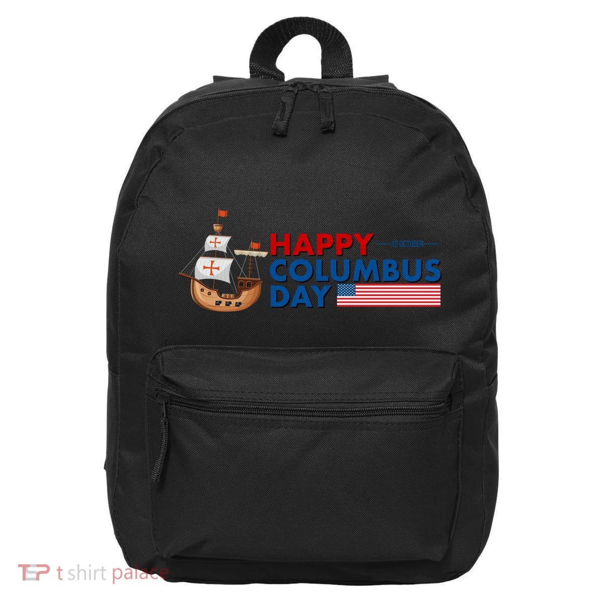 Happy Columbus Day 1492 16 in Basic Backpack