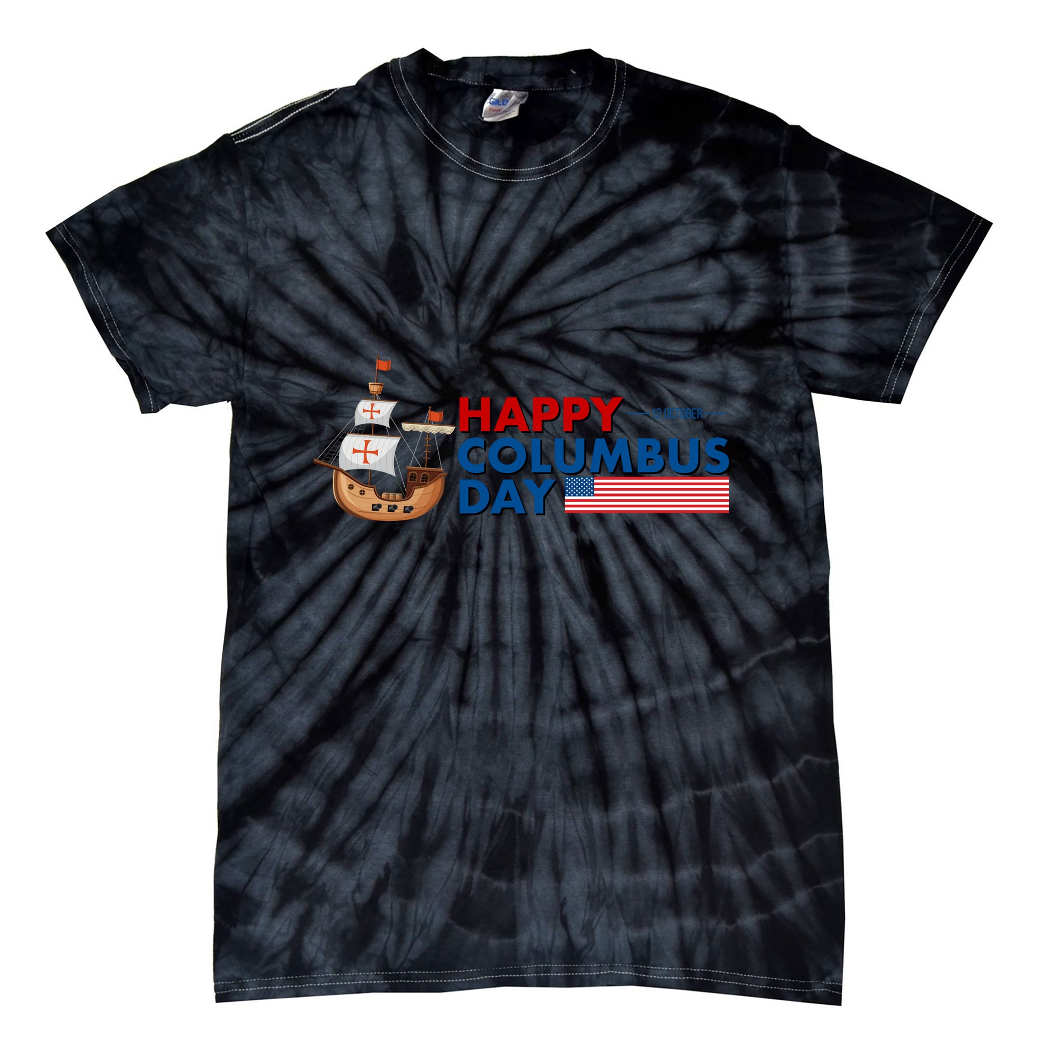 Happy Columbus Day 1492 Tie-Dye T-Shirt