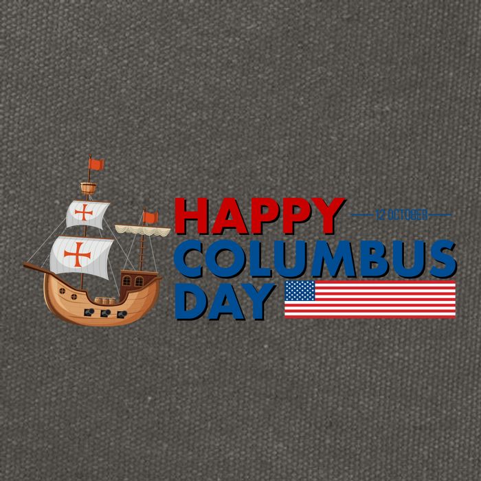 Happy Columbus Day 1492 Cotton Canvas Backpack