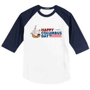 Happy Columbus Day 1492 Baseball Sleeve Shirt