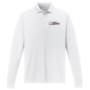 Happy Columbus Day 1492 Performance Long Sleeve Polo