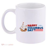 Happy Columbus Day 1492 11oz C Handle Ceramic Mug