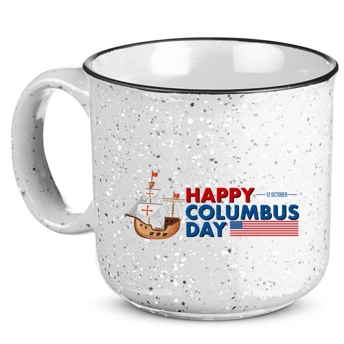 Happy Columbus Day 1492 15oz Campfire Ceramic Mug