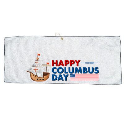 Happy Columbus Day 1492 Large Microfiber Waffle Golf Towel