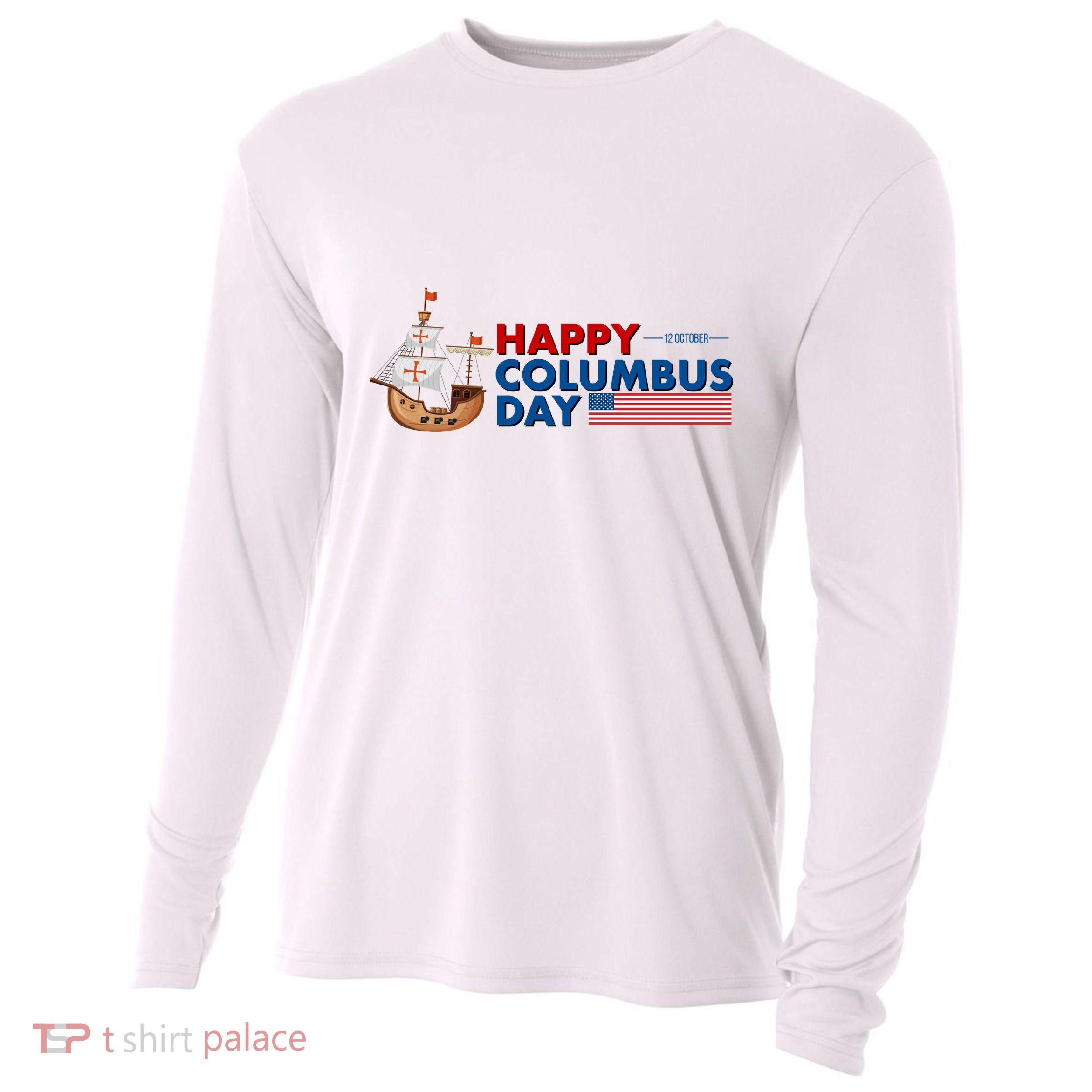 Happy Columbus Day 1492 Cooling Performance Long Sleeve Crew