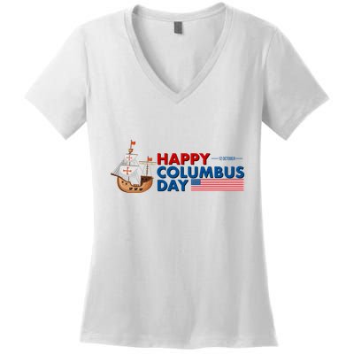 Happy Columbus Day 1492 Women's V-Neck T-Shirt