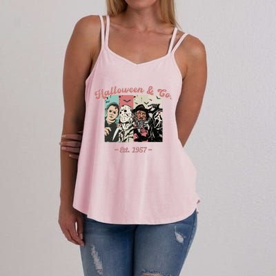 Halloween Co Est 1957 Scream Spooky Halloween Groovy Retro Women's Strappy Tank