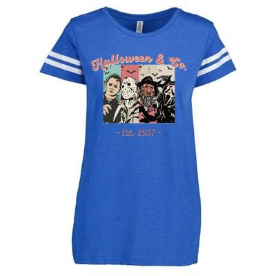 Halloween Co Est 1957 Scream Spooky Halloween Groovy Retro Enza Ladies Jersey Football T-Shirt