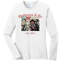 Halloween Co Est 1957 Scream Spooky Halloween Groovy Retro Ladies Long Sleeve Shirt