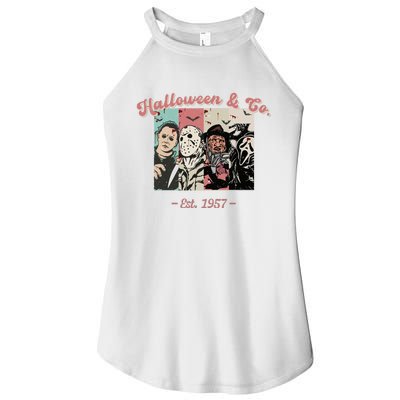 Halloween Co Est 1957 Scream Spooky Halloween Groovy Retro Women’s Perfect Tri Rocker Tank