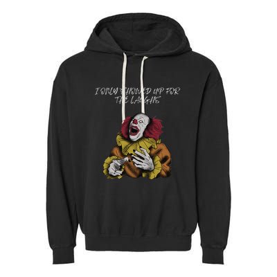 Halloween Creepy Evil Spooky Killer Clown Laughs October Garment-Dyed Fleece Hoodie