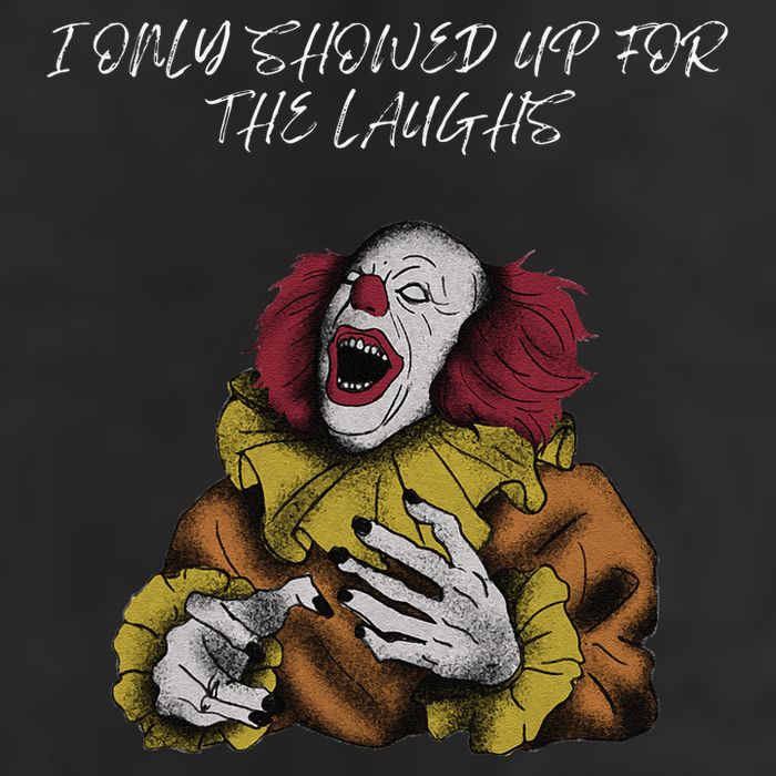 Halloween Creepy Evil Spooky Killer Clown Laughs October Garment-Dyed Fleece Hoodie
