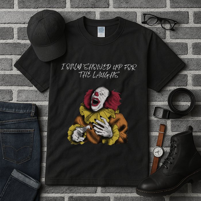 Halloween Creepy Evil Spooky Killer Clown Laughs October Tall T-Shirt