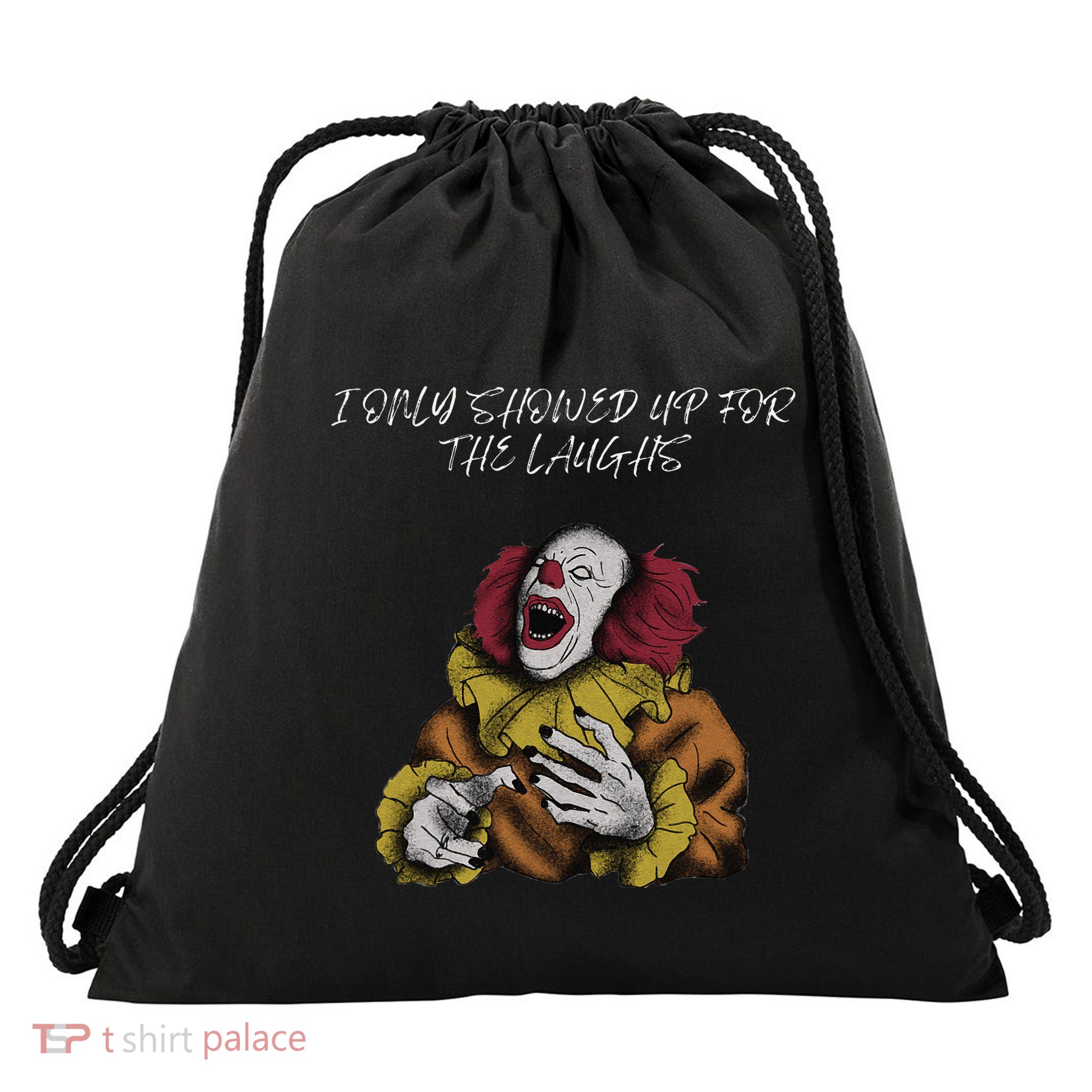Halloween Creepy Evil Spooky Killer Clown Laughs October Drawstring Bag
