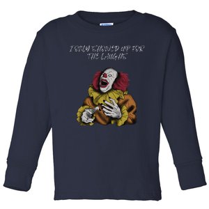 Halloween Creepy Evil Spooky Killer Clown Laughs October Toddler Long Sleeve Shirt