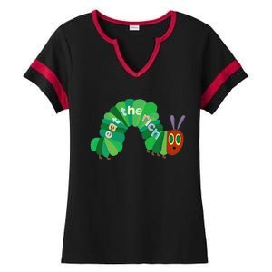 Hungry Caterpillar Eat The Rich Caterpillar Fruit Feminist Ladies Halftime Notch Neck Tee