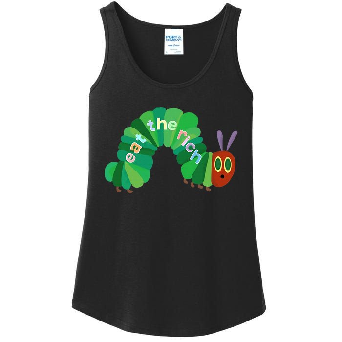 Hungry Caterpillar Eat The Rich Caterpillar Fruit Feminist Ladies Essential Tank