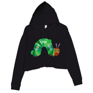 Hungry Caterpillar Eat The Rich Caterpillar Fruit Feminist Crop Fleece Hoodie