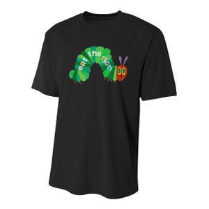 Hungry Caterpillar Eat The Rich Caterpillar Fruit Feminist Youth Performance Sprint T-Shirt