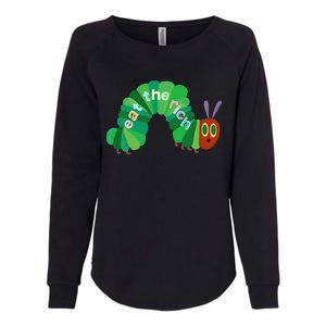 Hungry Caterpillar Eat The Rich Caterpillar Fruit Feminist Womens California Wash Sweatshirt