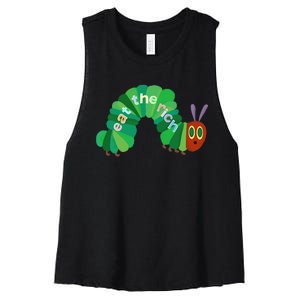 Hungry Caterpillar Eat The Rich Caterpillar Fruit Feminist Women's Racerback Cropped Tank