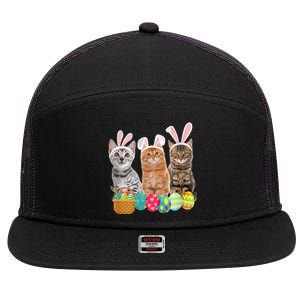 Hree Cat Easter Day Cats Kitten Gift 7 Panel Mesh Trucker Snapback Hat