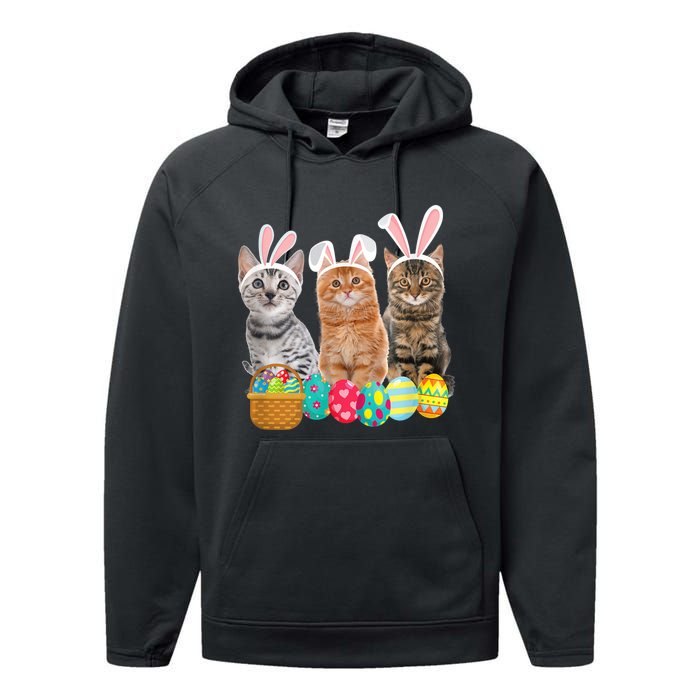 Hree Cat Easter Day Cats Kitten Gift Performance Fleece Hoodie