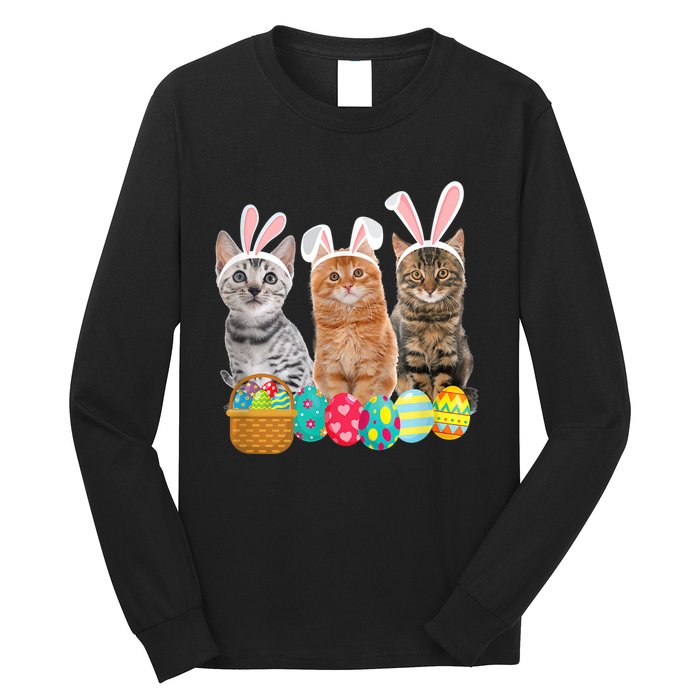 Hree Cat Easter Day Cats Kitten Gift Long Sleeve Shirt