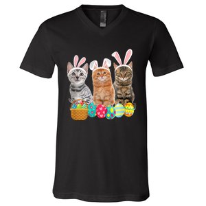 Hree Cat Easter Day Cats Kitten Gift V-Neck T-Shirt