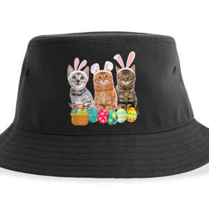 Hree Cat Easter Day Cats Kitten Gift Sustainable Bucket Hat