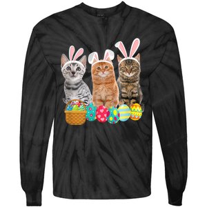 Hree Cat Easter Day Cats Kitten Gift Tie-Dye Long Sleeve Shirt