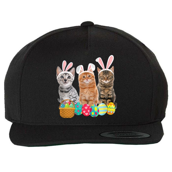 Hree Cat Easter Day Cats Kitten Gift Wool Snapback Cap