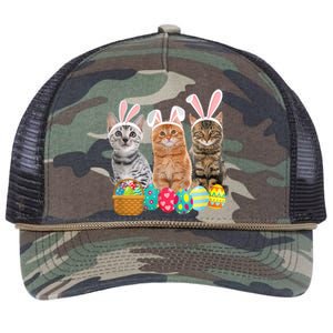 Hree Cat Easter Day Cats Kitten Gift Retro Rope Trucker Hat Cap