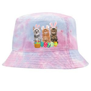 Hree Cat Easter Day Cats Kitten Gift Tie-Dyed Bucket Hat