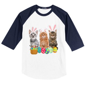 Hree Cat Easter Day Cats Kitten Gift Baseball Sleeve Shirt