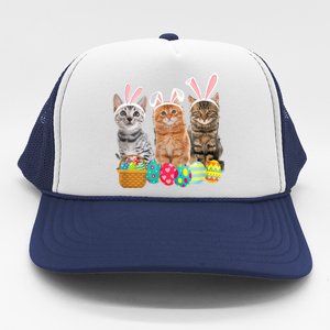 Hree Cat Easter Day Cats Kitten Gift Trucker Hat