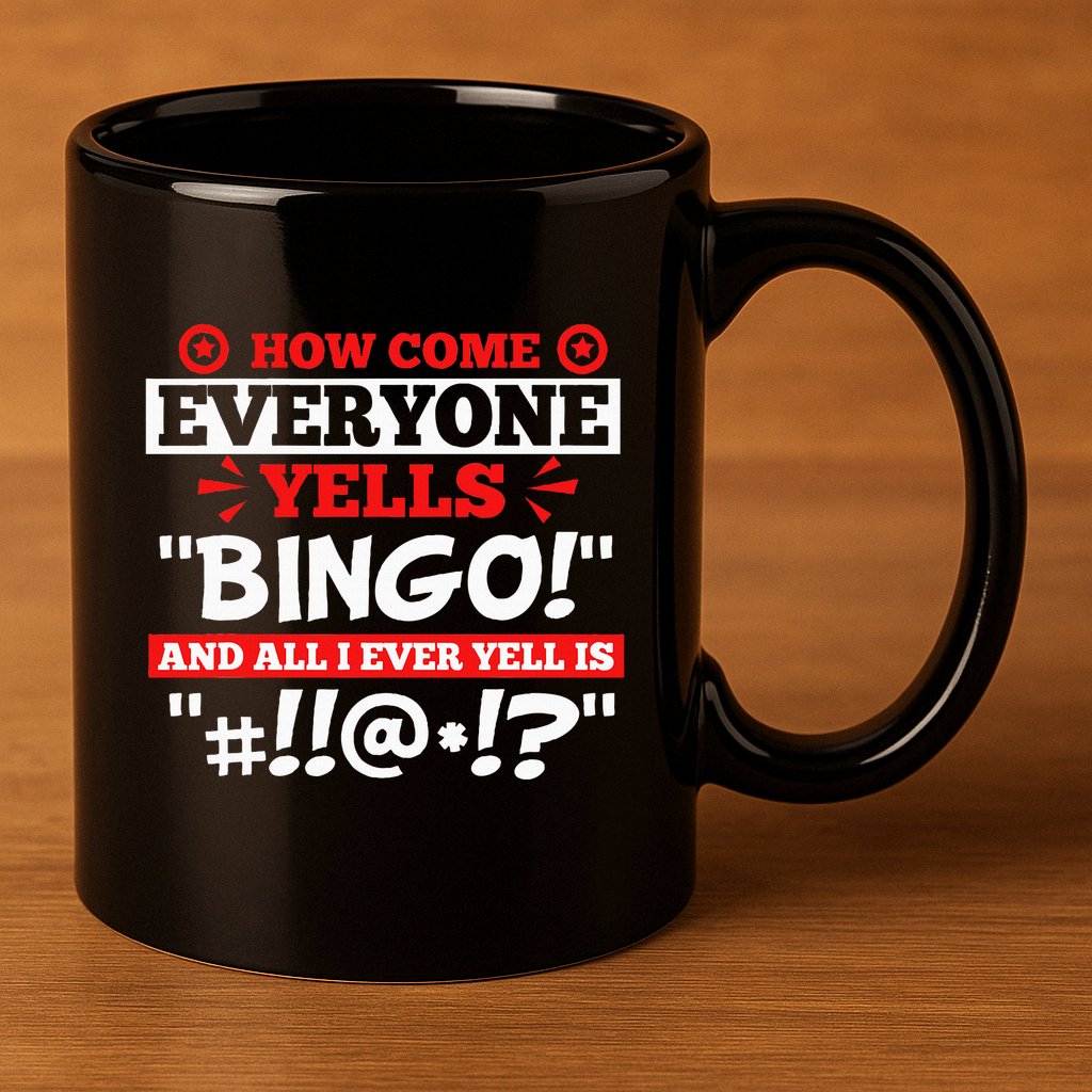 How Come Everyone Yells Bingo Bingo Lover Gambler Gambling 11oz C Handle Ceramic Mug