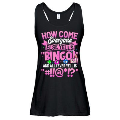 How Come Everyone Else Yells Bingo Funny Lucky Bingo Ladies Essential Flowy Tank